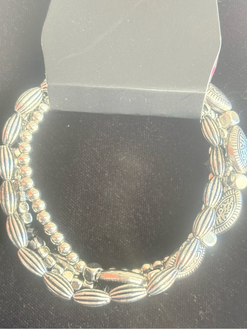 Silver-Tone Multi Strand Beaded Bracelet - Women Jewelry